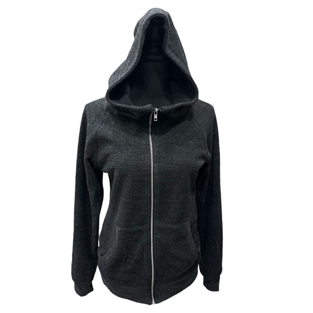 ALO Jacket Size Smallβ Petite Hooded Pockets Full Zip Charcoal Grey